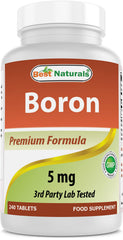 Best Naturals Boron 5 mg bottle with 240 tablets - front view