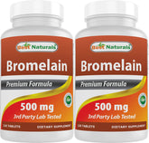 Best Naturals Bromelain 500mg bottle – 120 tablets per bottle, pack of 2