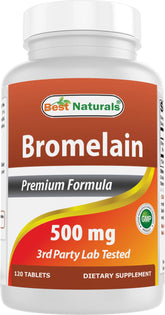 Bottle of Best Naturals Bromelain 500 mg 120 tablets