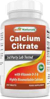 Best Naturals Calcium Citrate with Vitamin D3 bottle front view