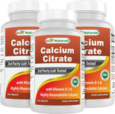 Best Naturals Calcium Citrate with Vitamin D-3 bottle - 240 tablets, 3-pack