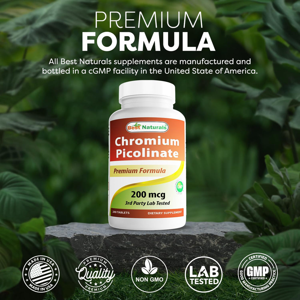 Non-GMO and gluten free chromium picolinate supplement