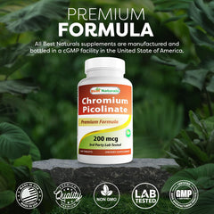 Non-GMO and gluten free chromium picolinate supplement