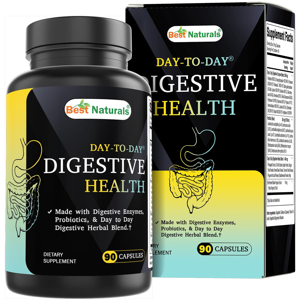 Best Naturals Day-to-Day Digestive Support bottle with 90 vegetarian capsules