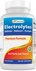 Front view of Best Naturals Electrolytes 240 capsules bottle