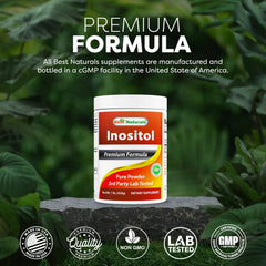 Best Naturals label and ingredient panel highlighting third-party testing benefit purity assurance