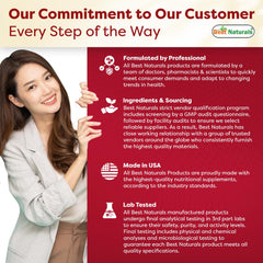 Bottle label highlighting ingredients and quality certifications