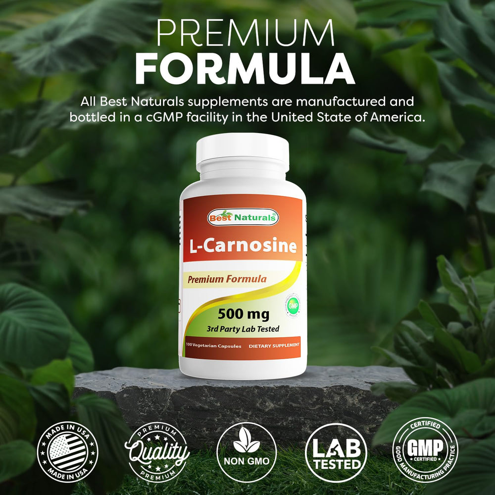 Manufactured in USA GMP facility for Best Naturals L-Carnosine