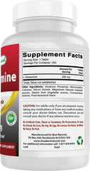 Nutrition facts panel for Best Naturals L-Glutamine 500mg