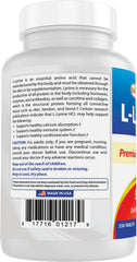 Bottle of L-Lysine 500 mg open with tablets visible