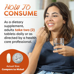 Serving size showing two tablets