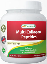 Best Naturals multi collagen peptides powder - 1lb, grass-fed, pasture-raised