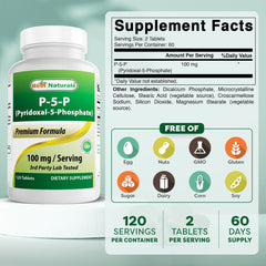 Pyridoxal 5 Phosphate (P5P) – active form of Vitamin B6 bottle