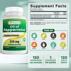 Peppermint Oil bottle label close-up