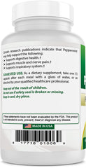 Supplement facts panel of Best Naturals Peppermint Oil capsules
