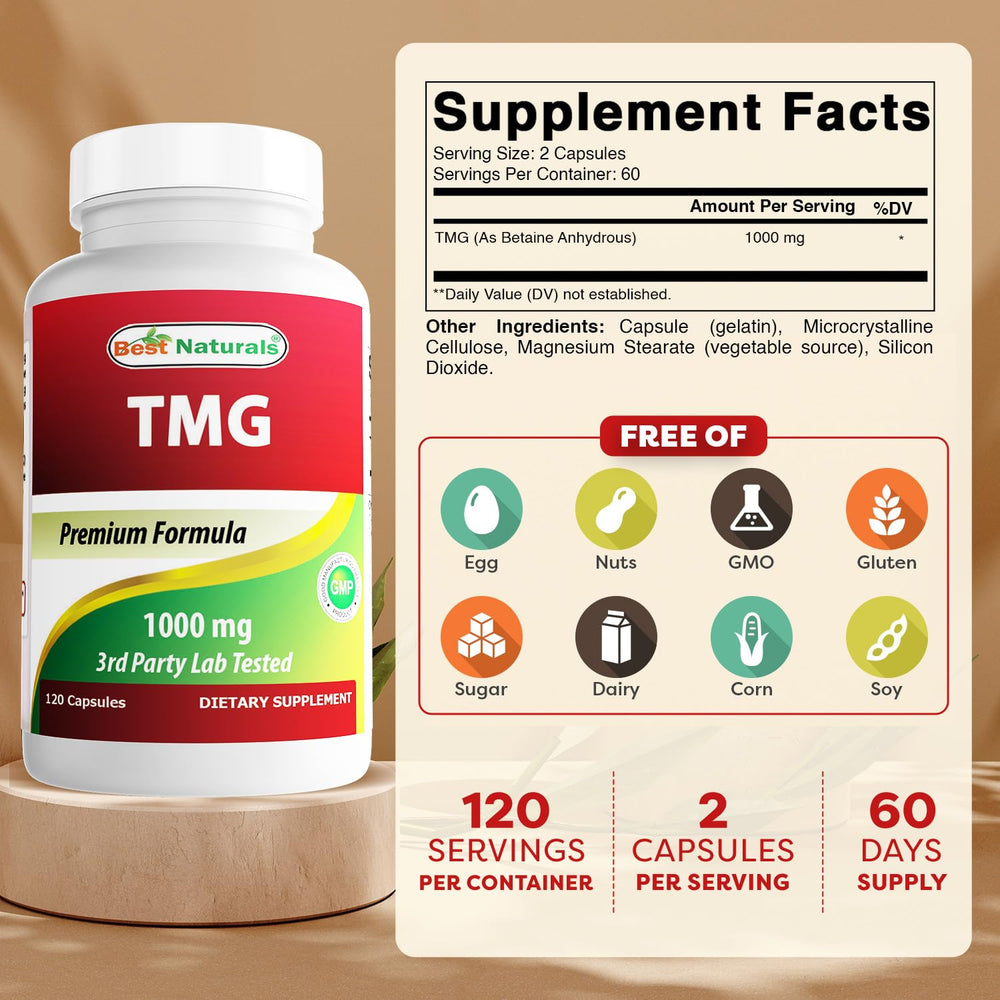 Serving size image showing 1000 mg TMG per serving