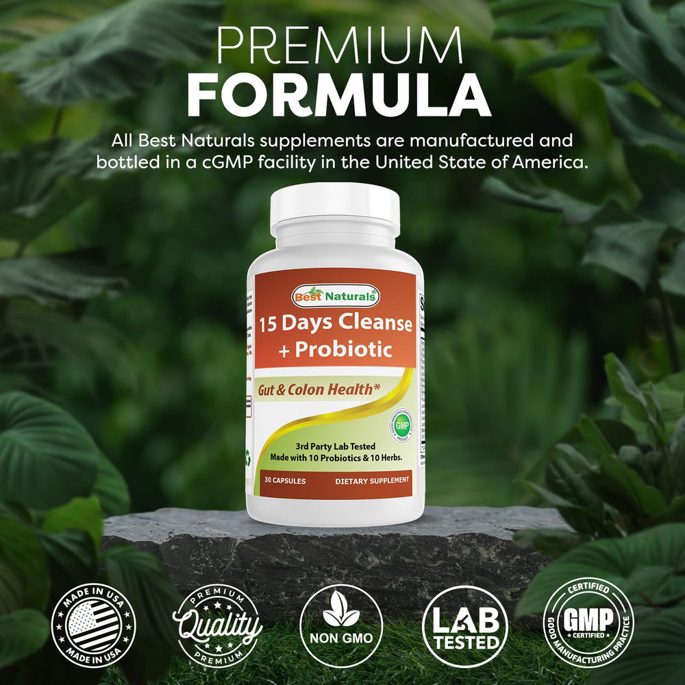 Best Naturals USA-made facility label underscoring GMP and safety standards