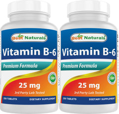 Front view of Best Naturals Vitamin B6 bottle