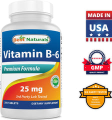 Product packaging and marketing materials for Best Naturals Vitamin B6