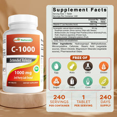 Two bottles of Best Naturals Vitamin C 1000 mg with Rose Hips Berry
