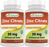 Best Naturals Zinc 30mg bottle front view