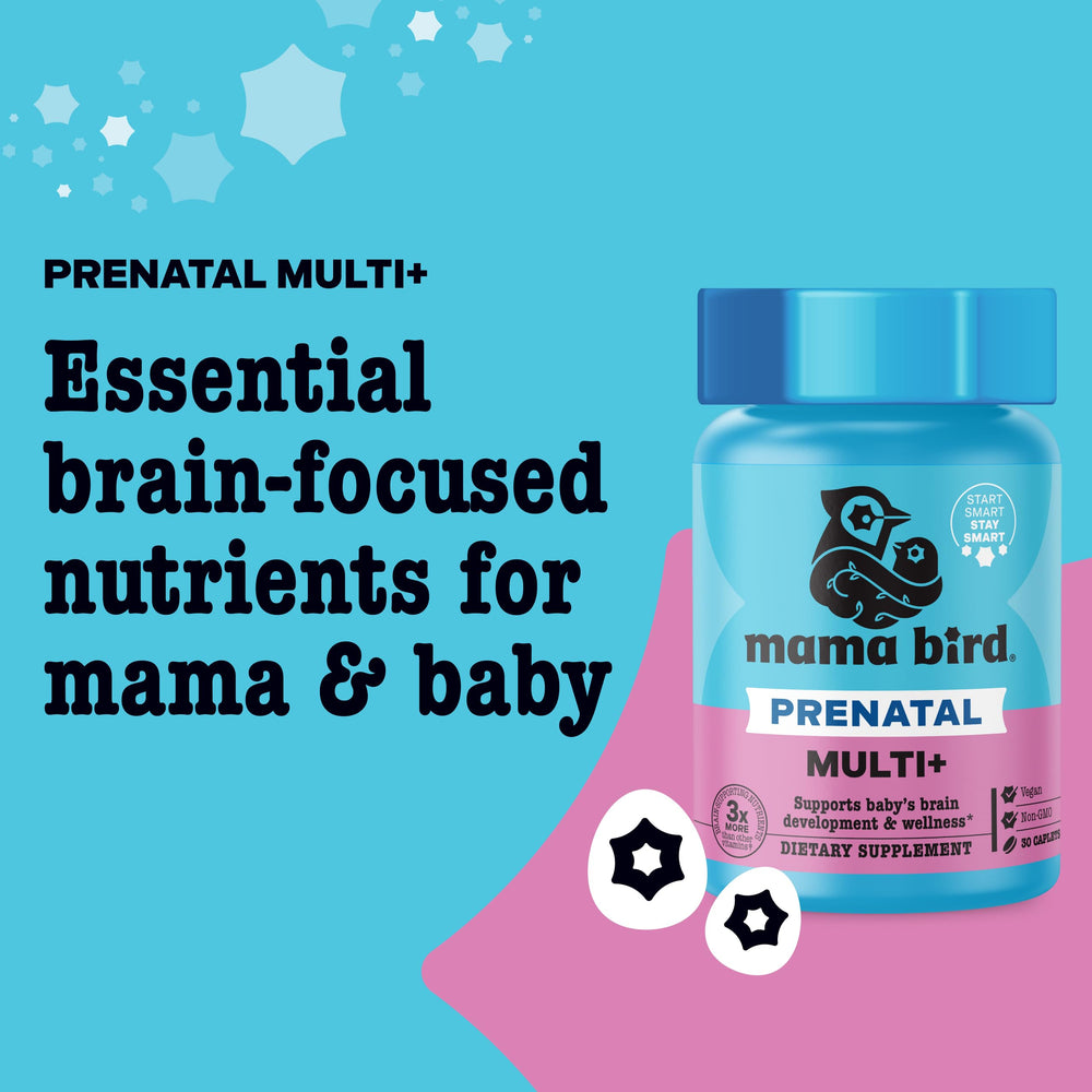Close-up of vegan caplets from Best Nest Wellness Mama Bird Prenatal Multi Plus