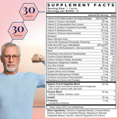 Nutrition facts label for Best Nest Wellness Men's Multi Plus