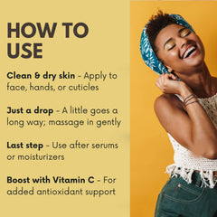 Smooth, hydrated skin after applying vitamin E oil