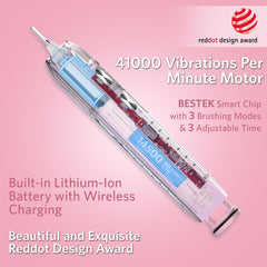 Side view of pink BESTEK Sonic Electric Toothbrush