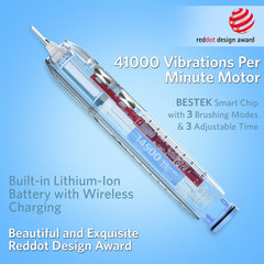 Blue BESTEK Sonic Electric Toothbrush side profile
