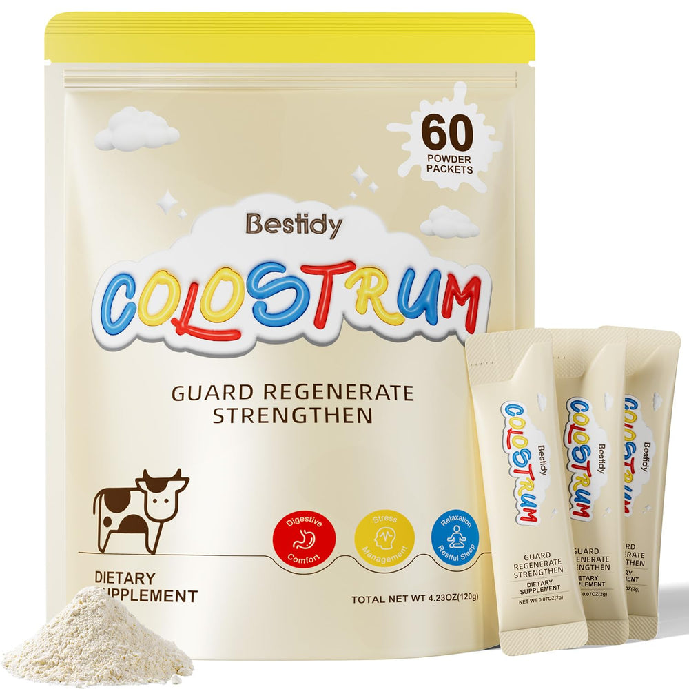 Bestidy Colostrum supplement bottle with label