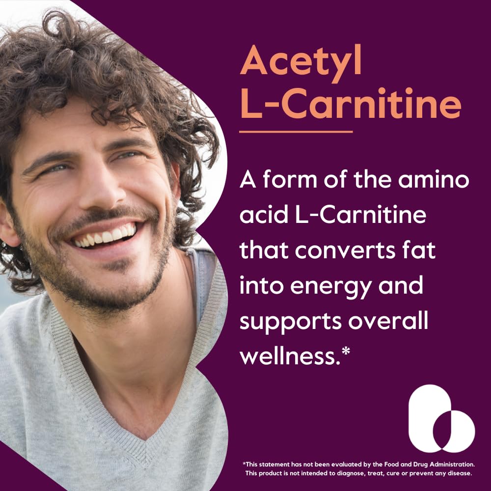 Close-up label of BESTVITE Acetyl L-Carnitine 500mg