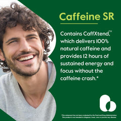 BESTVITE caffeine 100mg SR capsule closeup highlights smooth release and focus support