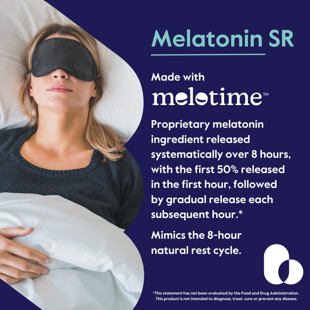 Close-up of Bestvite Melatonin SR 3mg bottle label