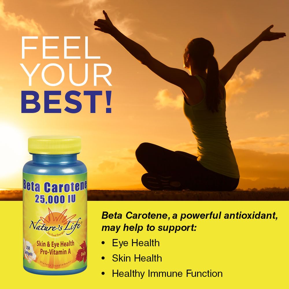 Nature's Life Beta Carotene ingredient panel showing beta carotene