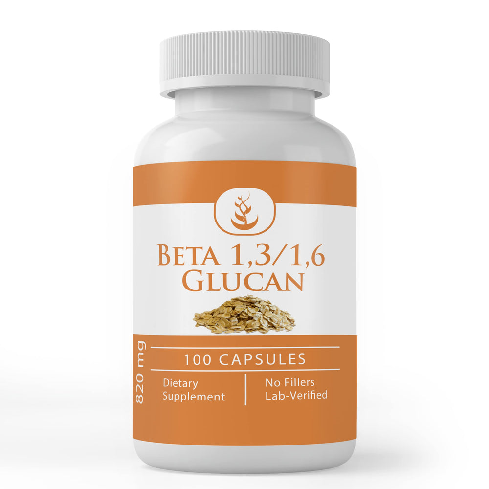 Pure Beta Glucan 1,3/1,6 Capsules front view - 100 count