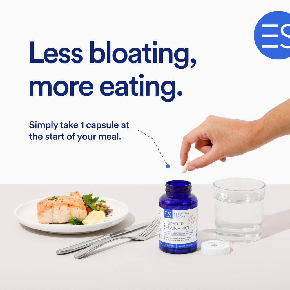 Betaine HCl with Pepsin, Ox Bile, Organic Gentian and Ginger label