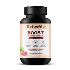 Front view of Better Alt Beet Root Powder Capsules bottle