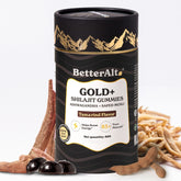 Bottle of BetterAlt GOLD+ Shilajit Gummies – 60 gummies
