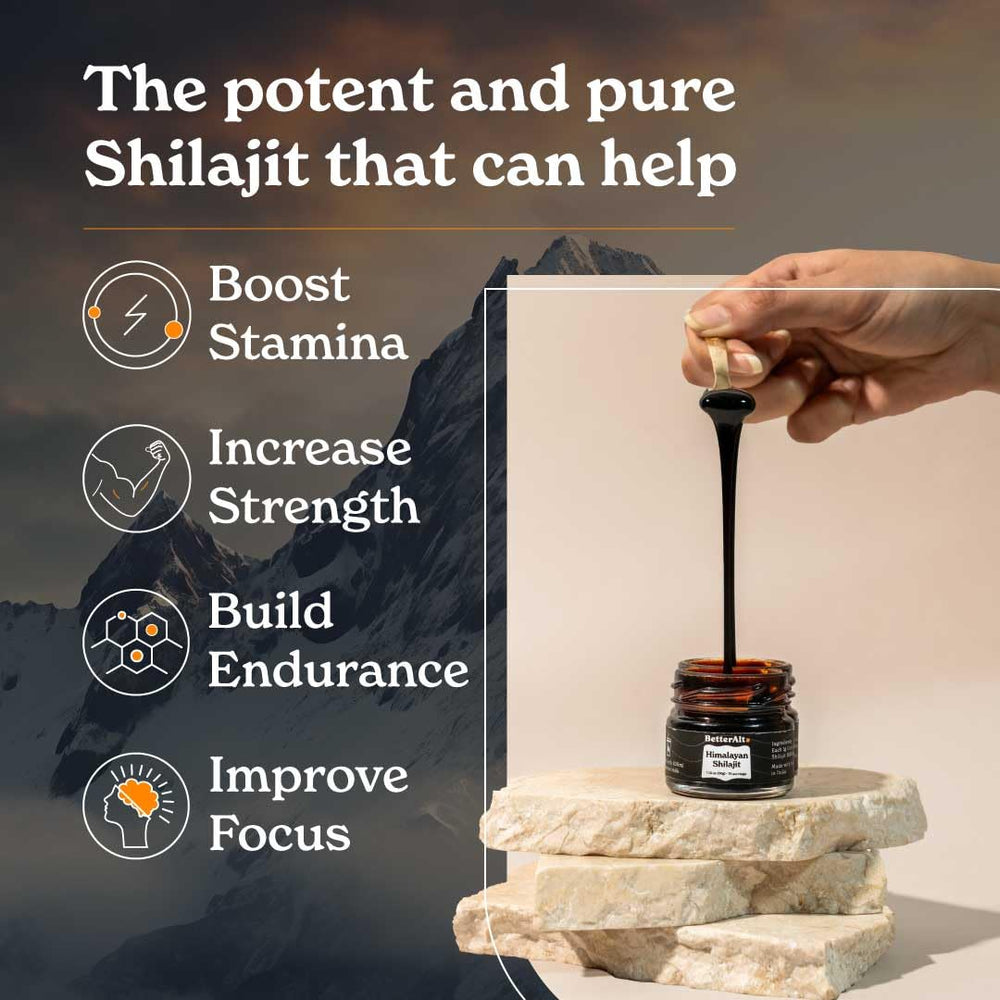 Back panel of Better Alt Shilajit Resin 5-pack