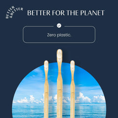 All color variants of Better & Better bamboo toothbrush (blue, white, orange)