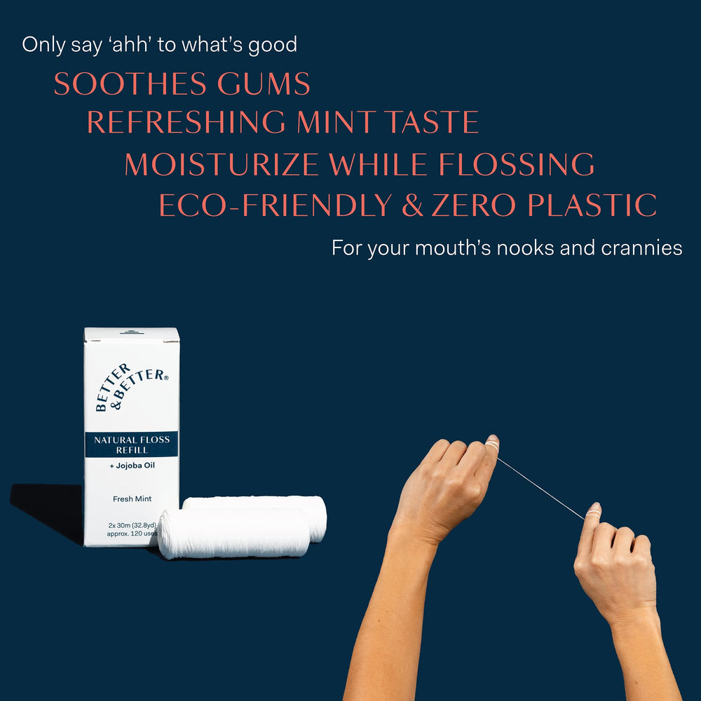 Refillable glass jar for Better & Better dental floss