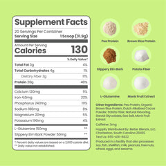 Close-up of pea and brown rice protein ingredients