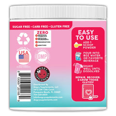 Unflavored powder dissolves easily in water