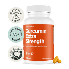 Front view of Better Way Health Curcumin Extra Strength bottle