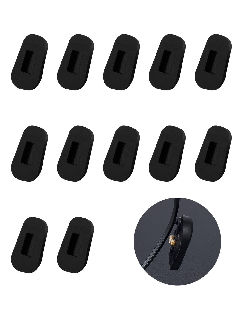 Slip-on nose pad covers for screw-in eyeglasses - close-up