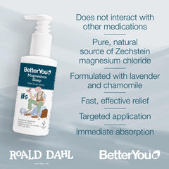 4.56 oz BetterYou sleep lotion bottle on display