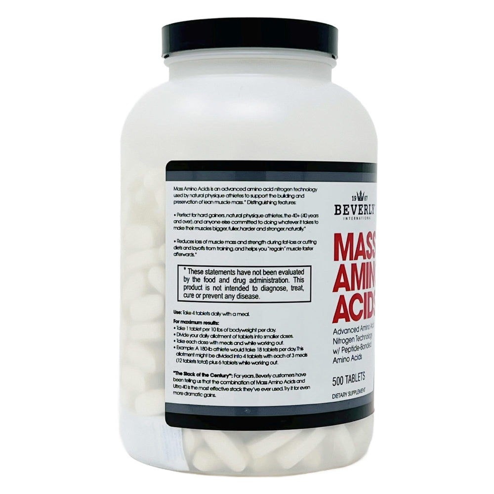 Close-up of Mass Amino Acids tablets