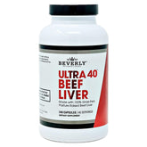 Bottle of Beverly International Ultra 40 Beef Liver capsules