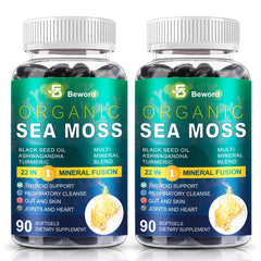 BEWORD Organic Sea Moss Softgels 2-pack hero image